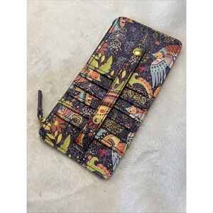 Julia Buxton RFID Blocking Thin Card Case Julias Garden Floral Bird Pattern